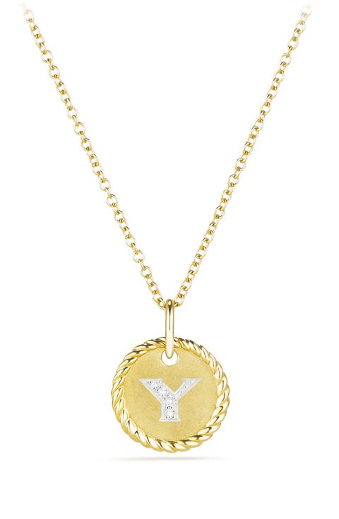 Cable Collectibles Diamond Initial Pendant Necklace