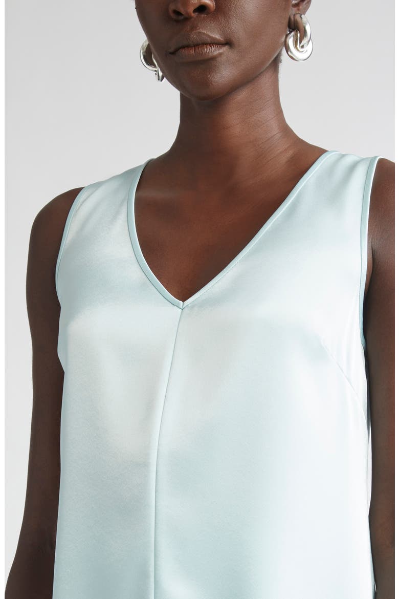 Liquid Satin V-Neck Tank, Alternate, color, AQUA