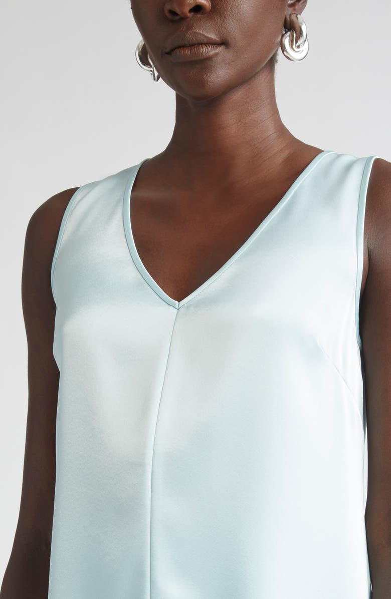 ST. JOHN Liquid Satin V-Neck Tank, Alternate, color, Aqua