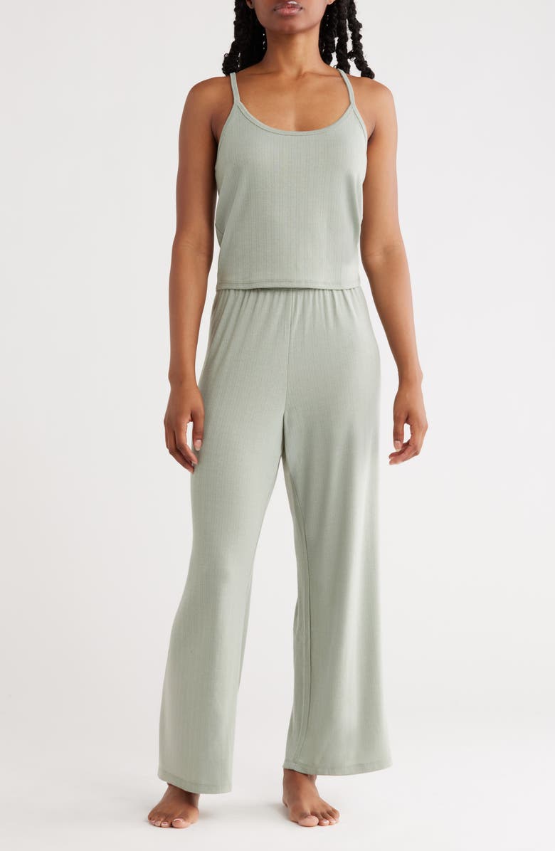 Abound Pointelle Knit Camisole Pajamas, Main, color, Green Iceberg