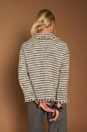Maison Common Striped Jacket With Palm Tree Embroidery