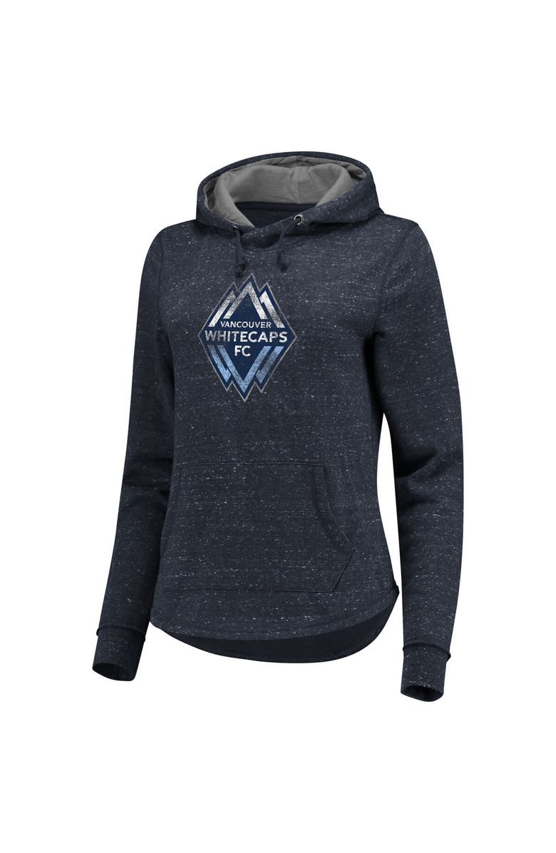 FANATICS Women's Fanatics Branded Navy Vancouver Whitecaps FC Distressed Team Speckled Fleece Pullover Hoodie, Alternate, color, 