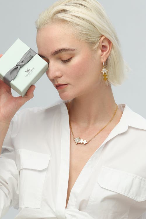 Classicharms Jigsaw Puzzle Necklace In Gold