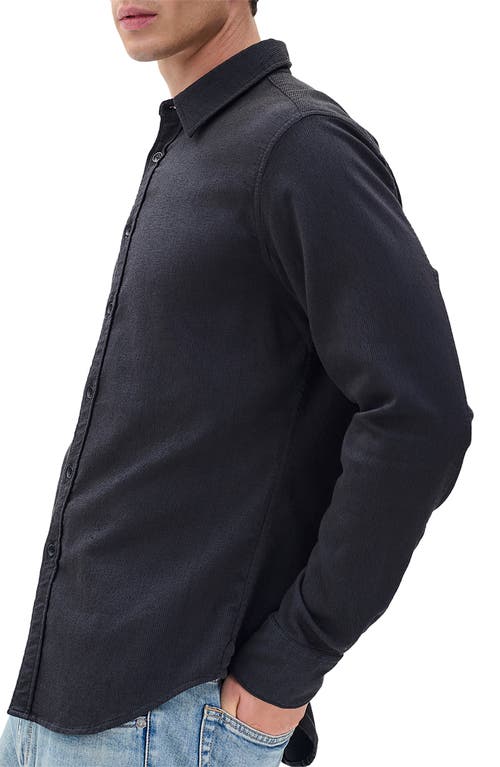 Rag & Bone Tomlin Dobby Stretch Button-up Shirt In Black