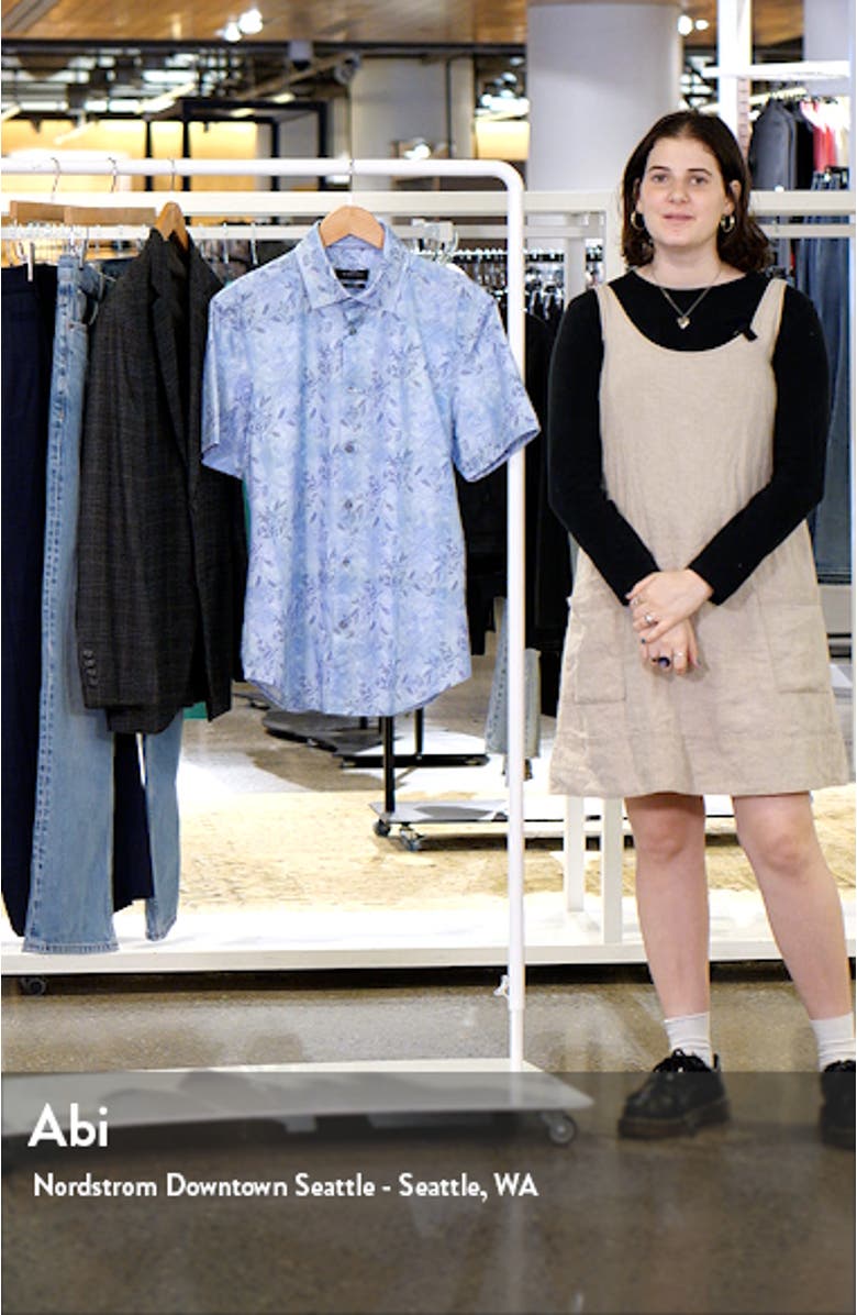 Miles OoohCotton<sup>®</sup> Floral Short Sleeve Button-Up Shirt, sales video thumbnail