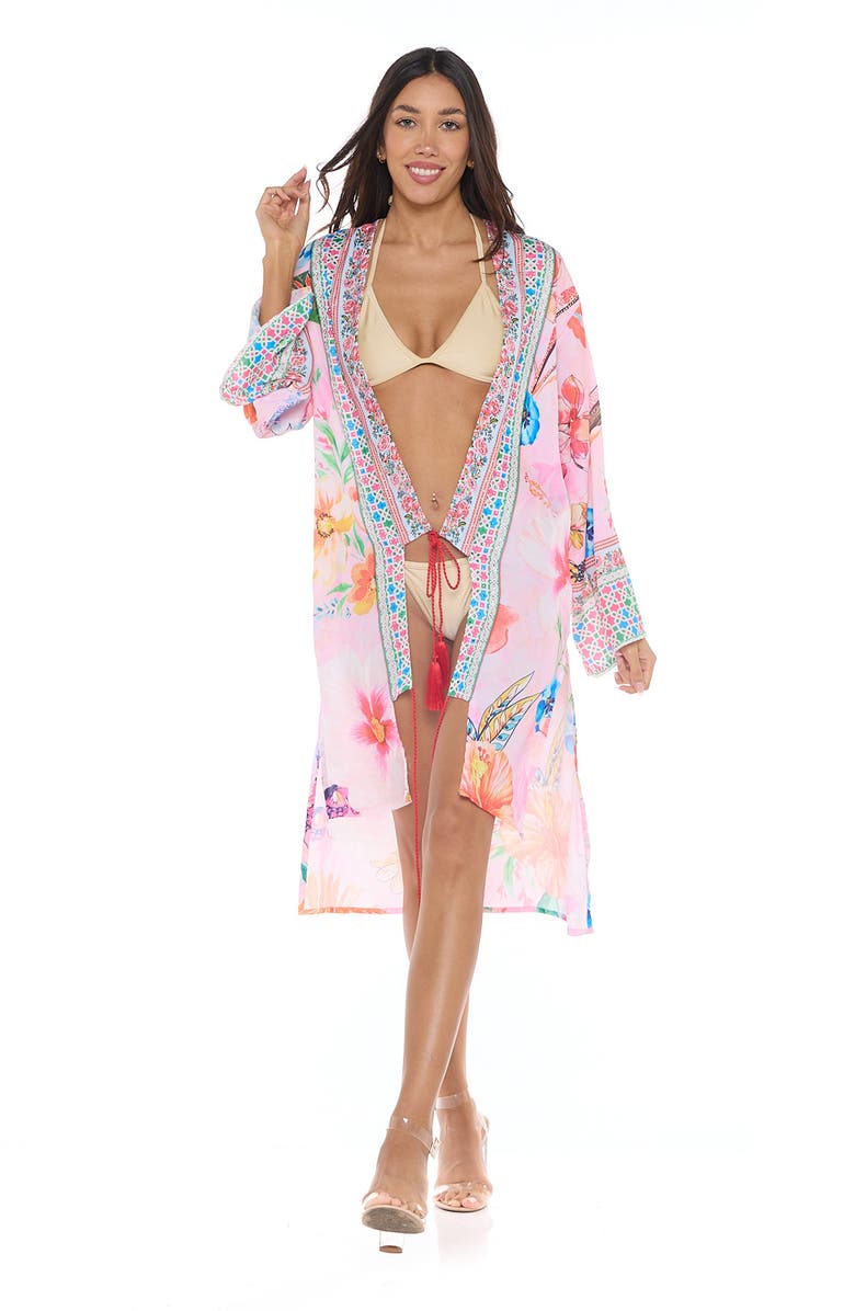 RANEES Floral Cover-Up Duster, Alternate, color, Pink