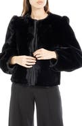 MAX STUDIO Puff Sleeve Faux Fur Jacket