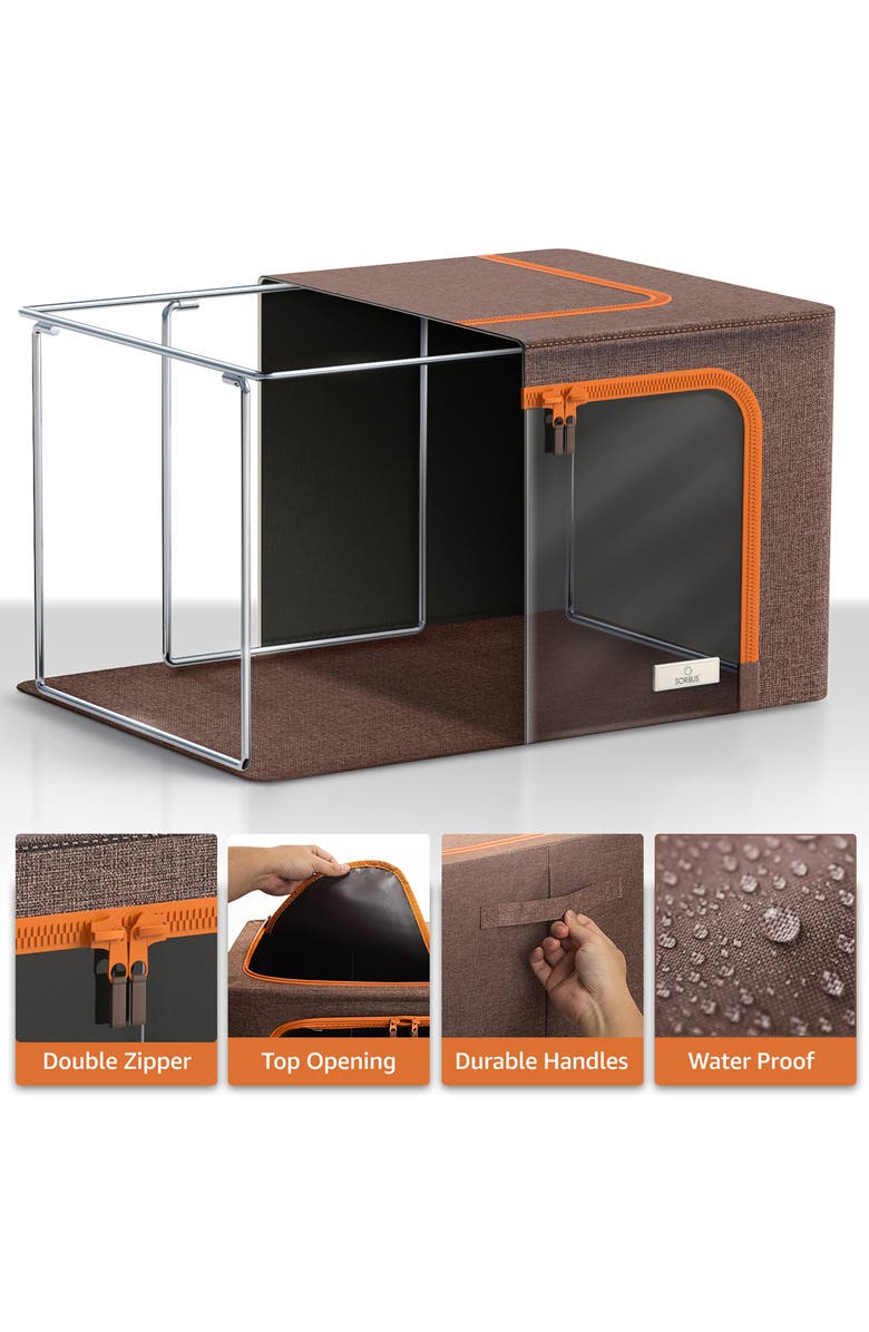 SORBUS Brown Window Storage Box - Pack of 2, Alternate, color, 