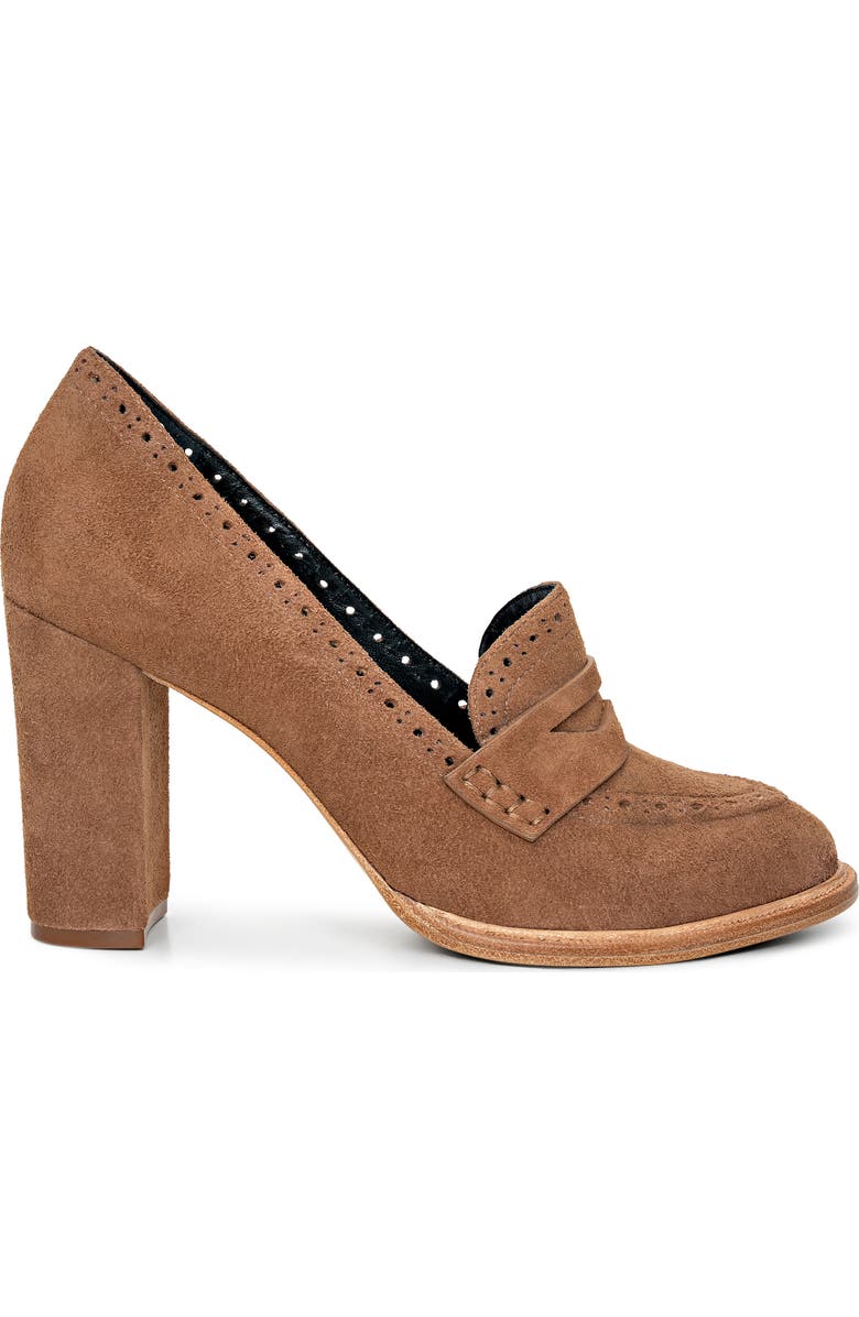 L'AGENCE Bea Penny Loafer Pump, Alternate, color, Sand Suede