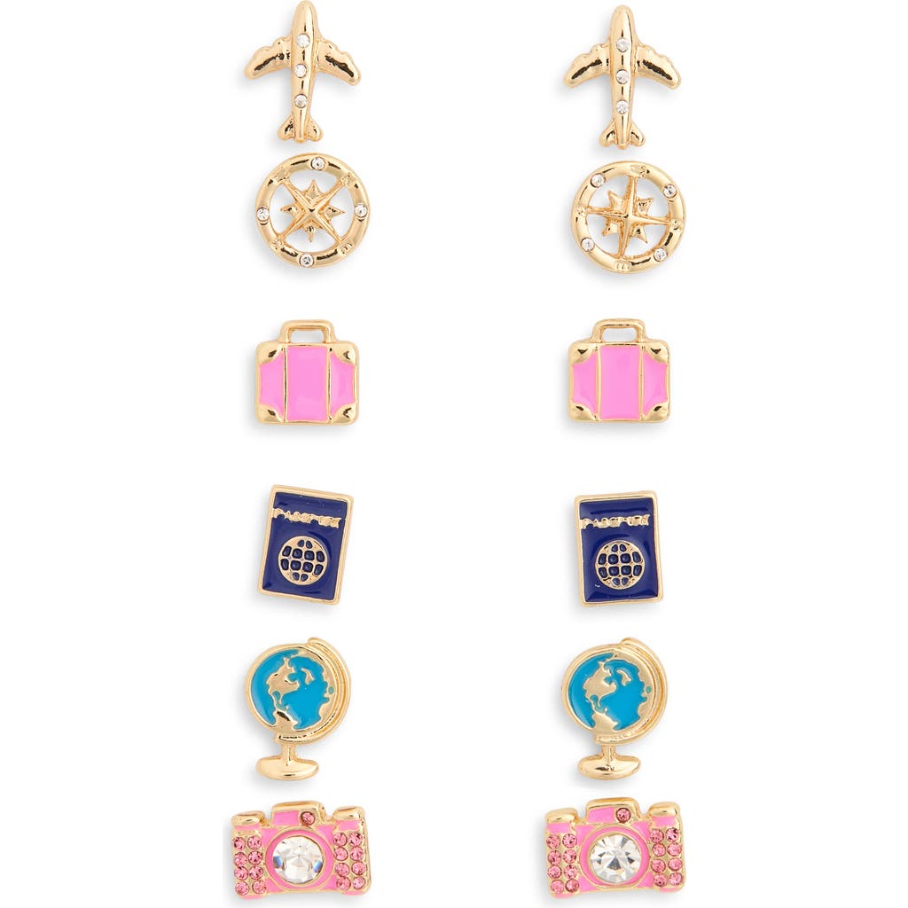 Leith Set Of 6 Travel Stud Earrings In Multi