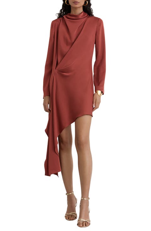 Bethany Cowl Neck Long Sleeve Minidress