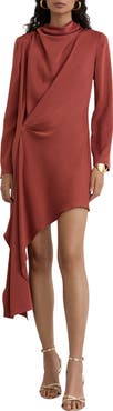 Reiss Bethany Cowl Neck Long Sleeve Minidress