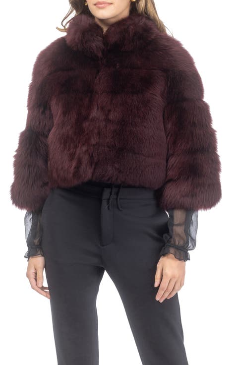 Genuine Shearling Bolero, Cropped Sleeves