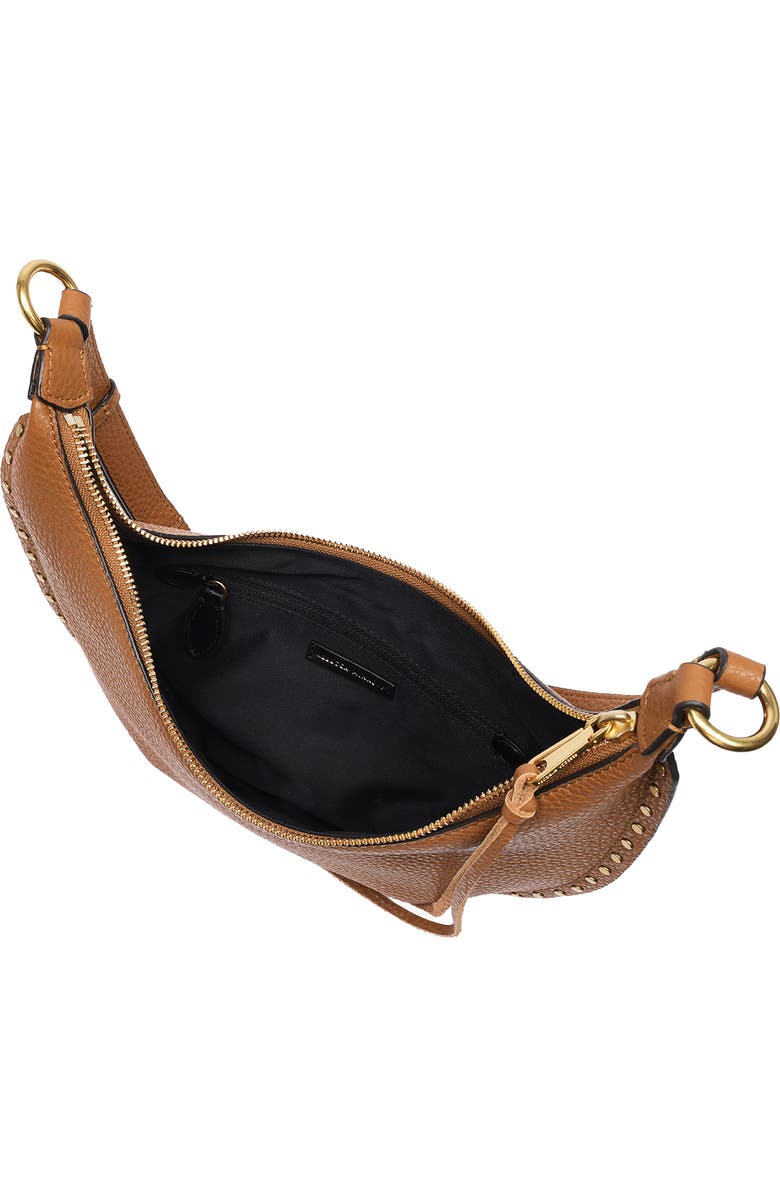 Rebecca Minkoff Darren Small Crescent Leather Crossbody Bag, Alternate, color, Caramello