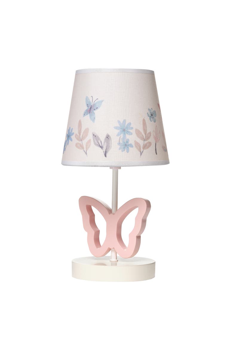Baby Blooms Butterfly Nursery Lamp with Floral Shade & Bulb, Main, color, Pink