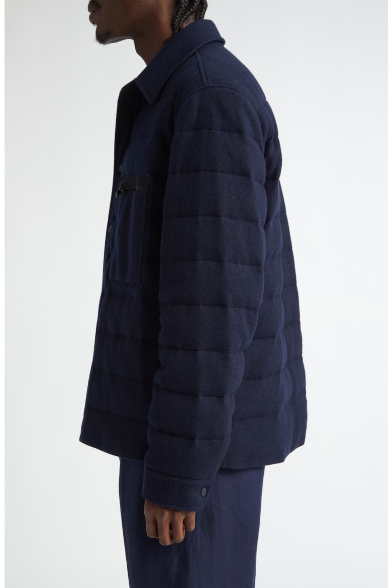 Oasi Quilted Water Repellent Cashmere Down Shirt Jacket, Alternate, color, NAVY