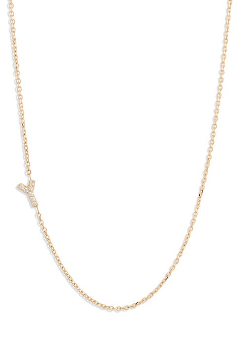 Love Letter Pavé Diamond Initial Pendant Necklace
