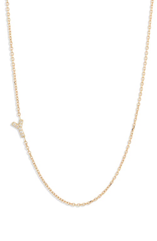 Anzie Love Letter Pavé Diamond Initial Pendant Necklace in Gold-Y 