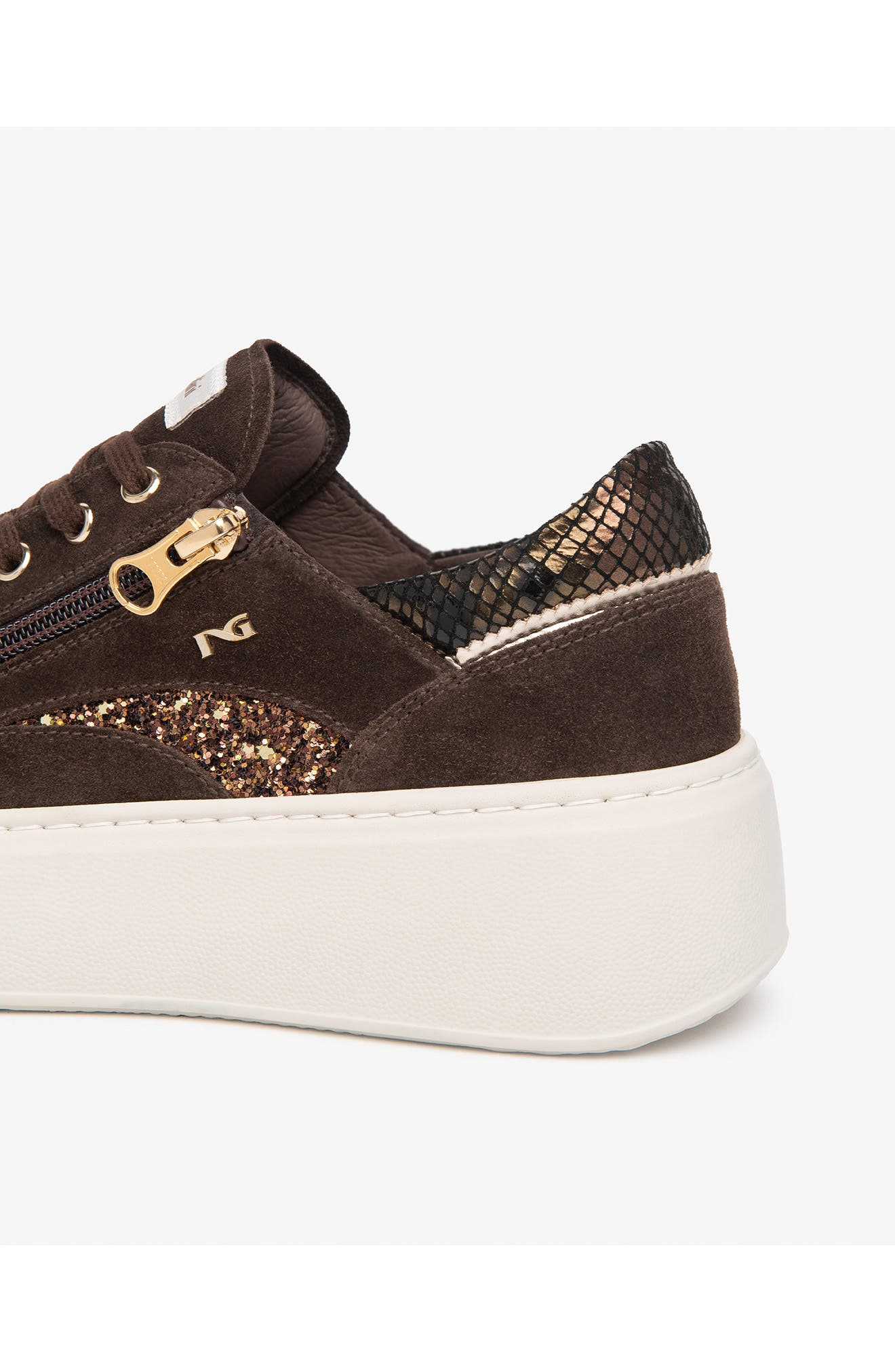 Platform Side Zip Sneaker, Alternate, color, CHOCOLATE