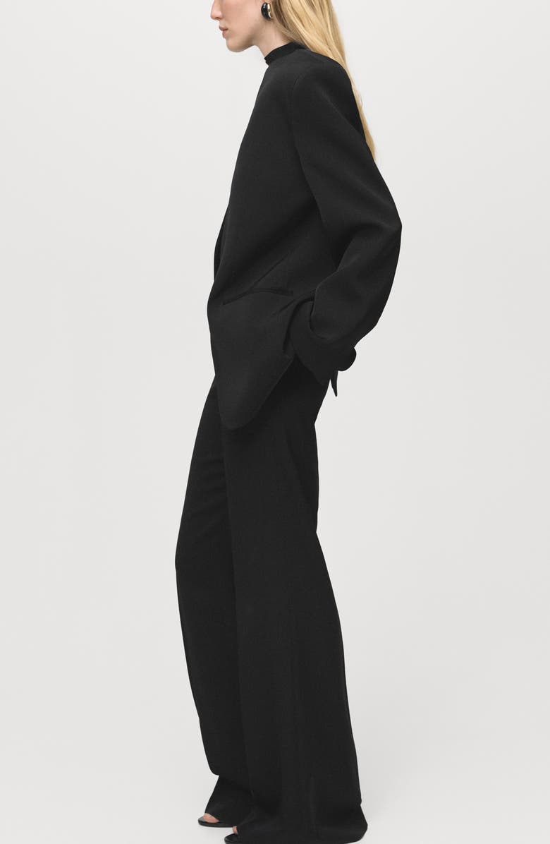 MANGO Double Breasted Suit Jacket, Alternate, color, Black