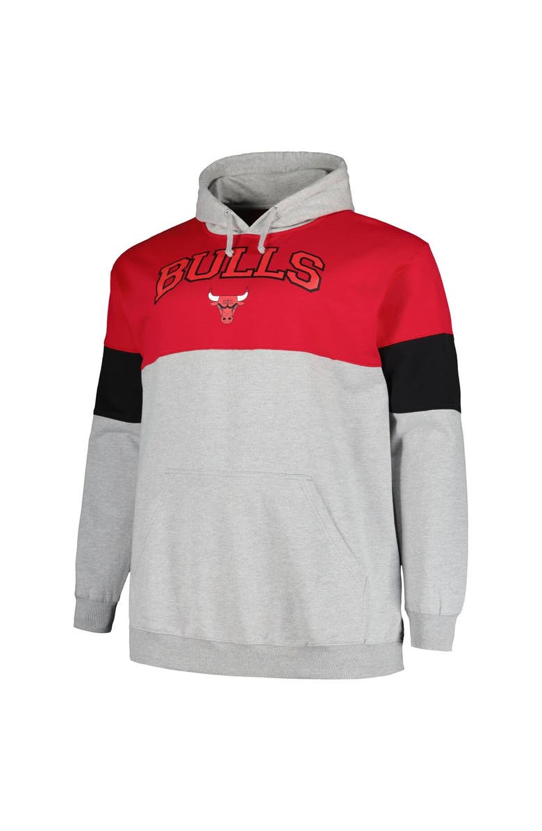 FANATICS Men's Fanatics Branded Red/Black Chicago Bulls Big & Tall Pullover Hoodie, Alternate, color, Red