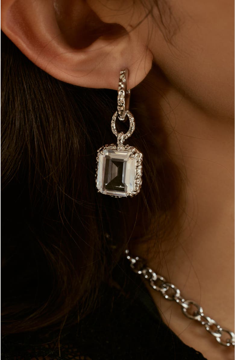 RETRO CHIC Lava Earrings, Alternate, color, Sliver & Crystal Clear