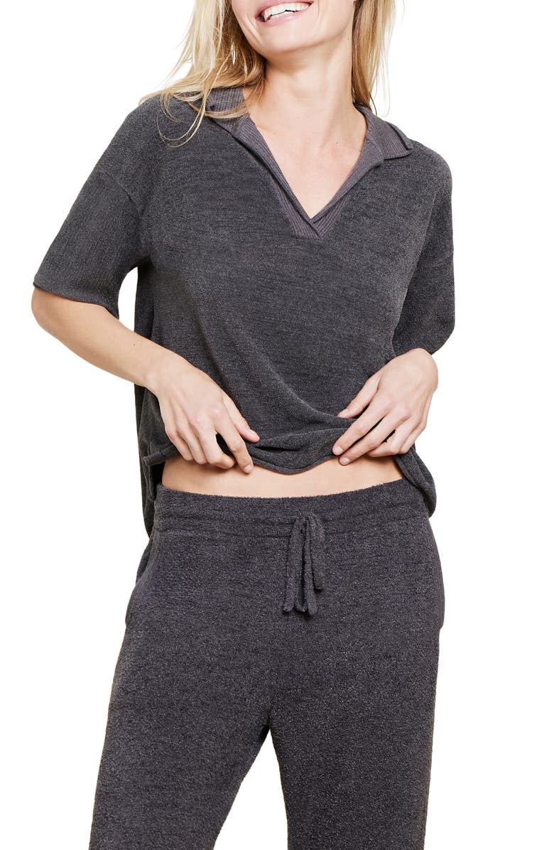 Barefoot Dreams<sup>®</sup> Collared Knit Top, Alternate, color, Carbon