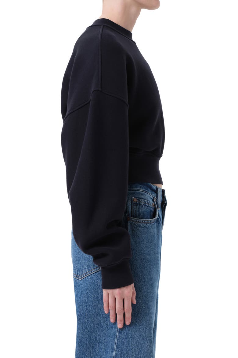 Kit Cotton Fleece Crop Sweatshirt, Alternate, color, MIRAGE DEEP DK NAVY
