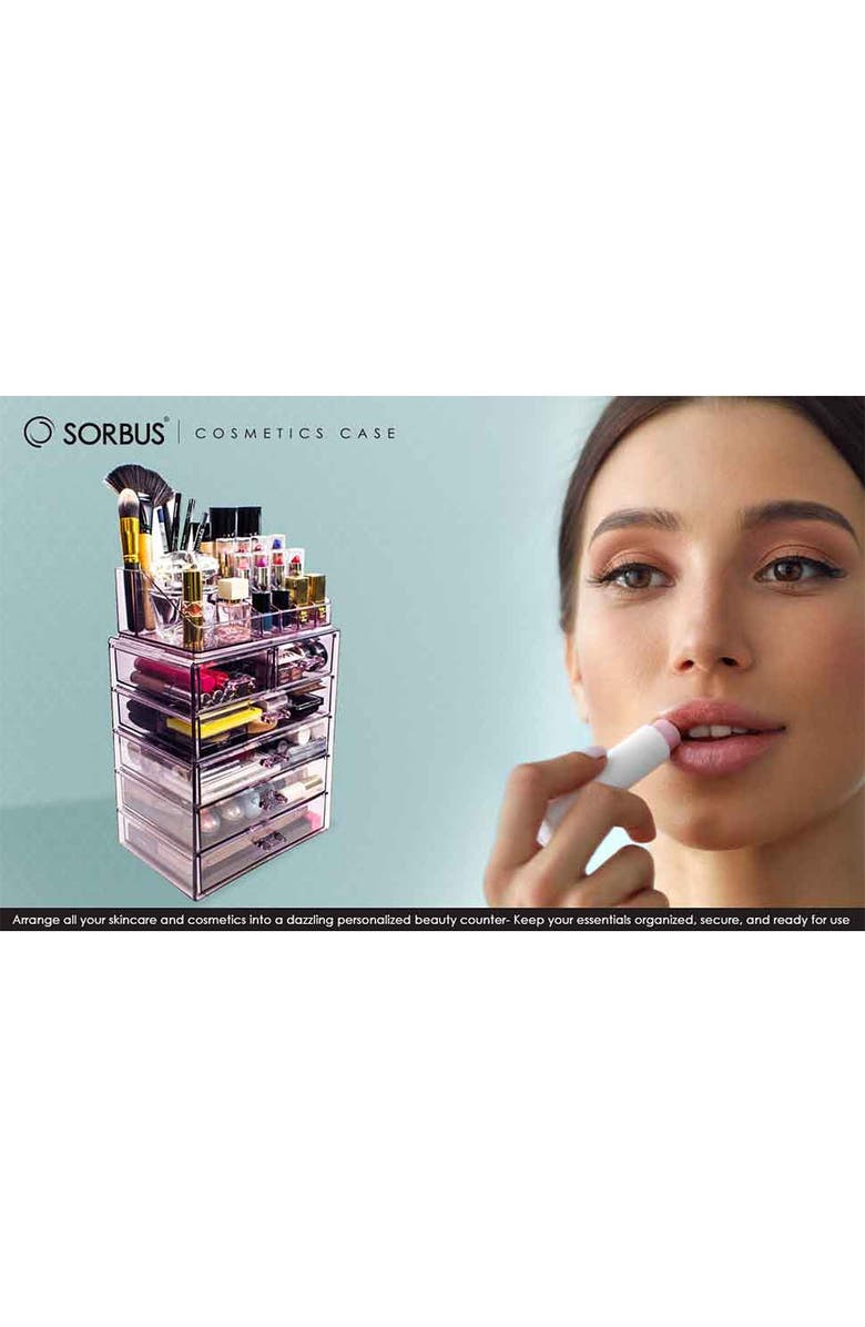 SORBUS Makeup Storage Organizer - Purple, Alternate, color,
