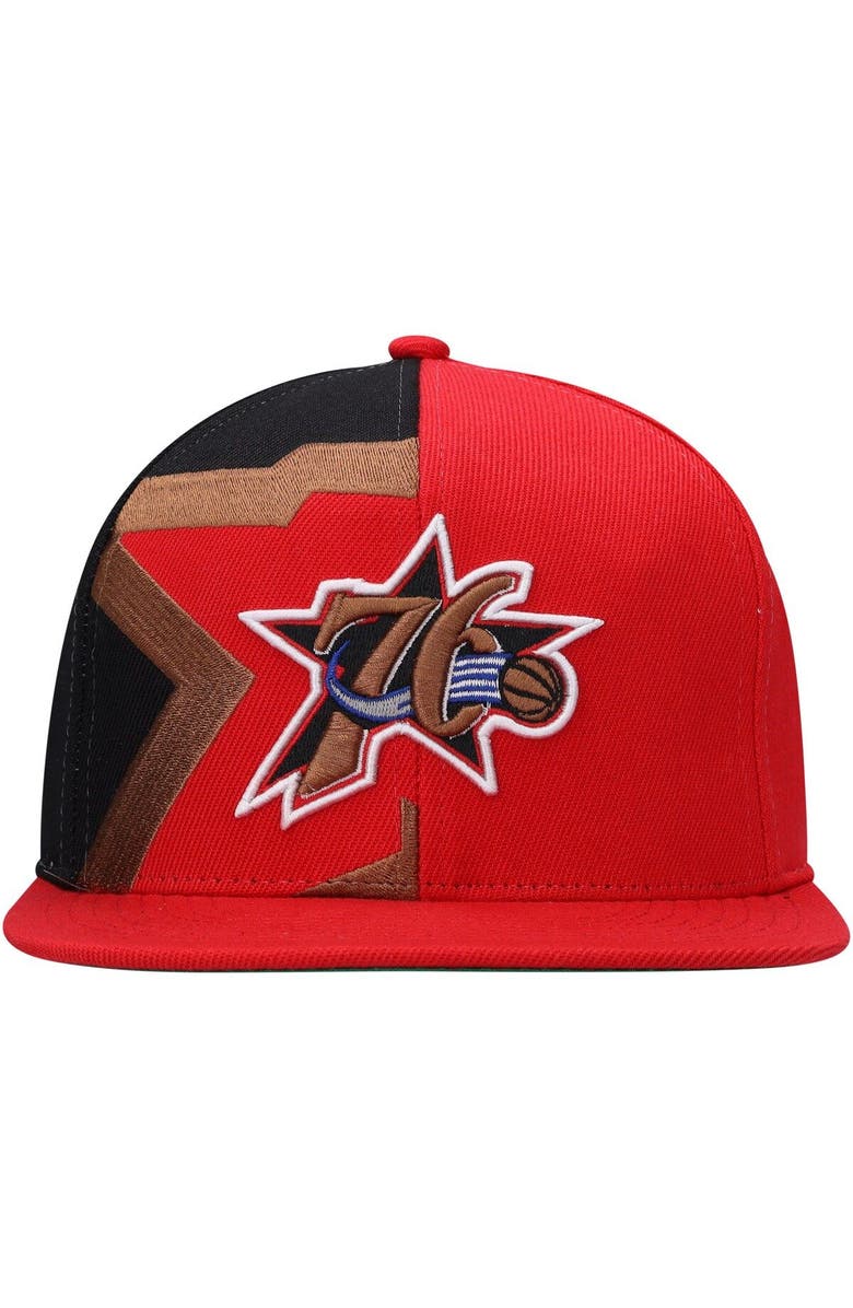 Mitchell & Ness Men's Mitchell & Ness Red Philadelphia 76ers Hardwood Classics Retroline Snapback Hat, Alternate, color, Red