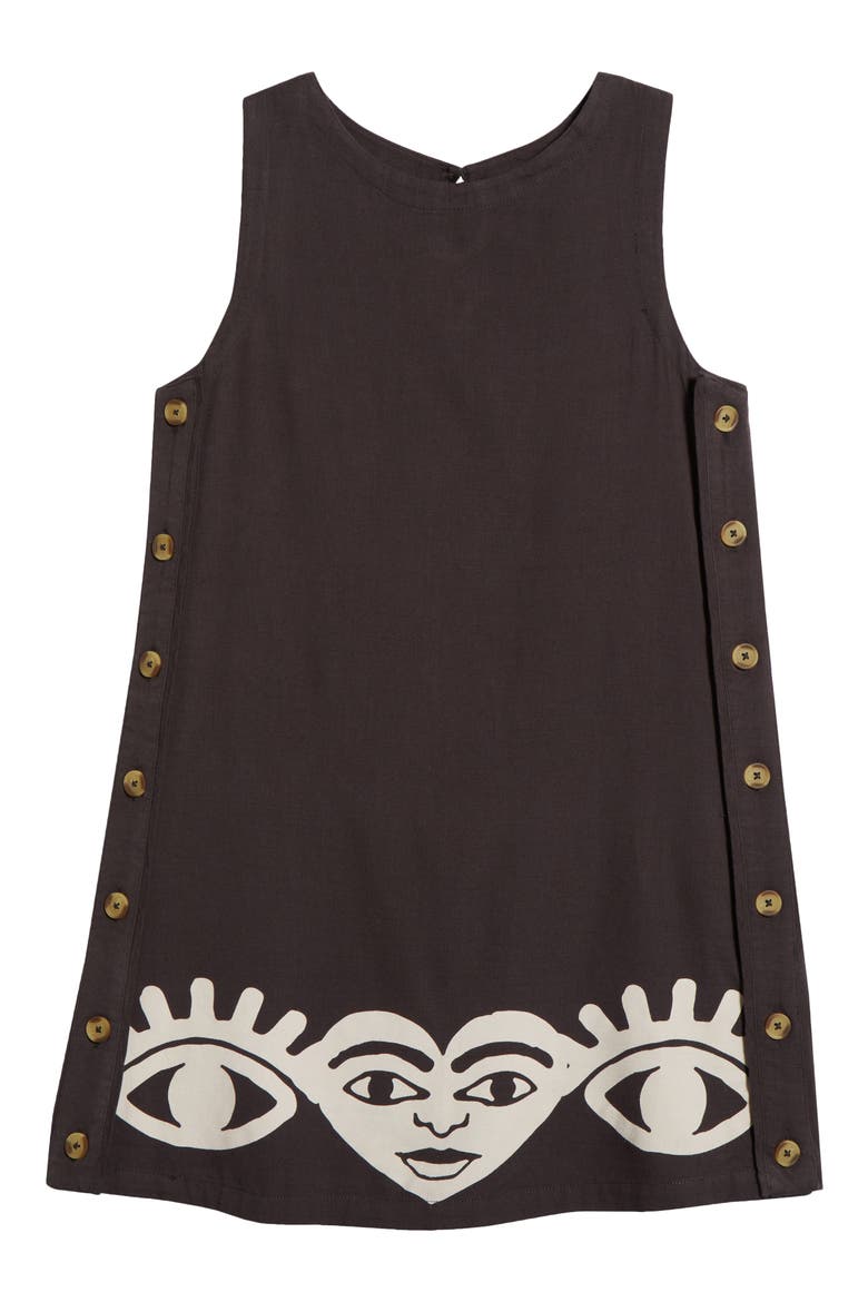 x Mami Wata Shift Minidress, Alternate, color, OFF BLACK