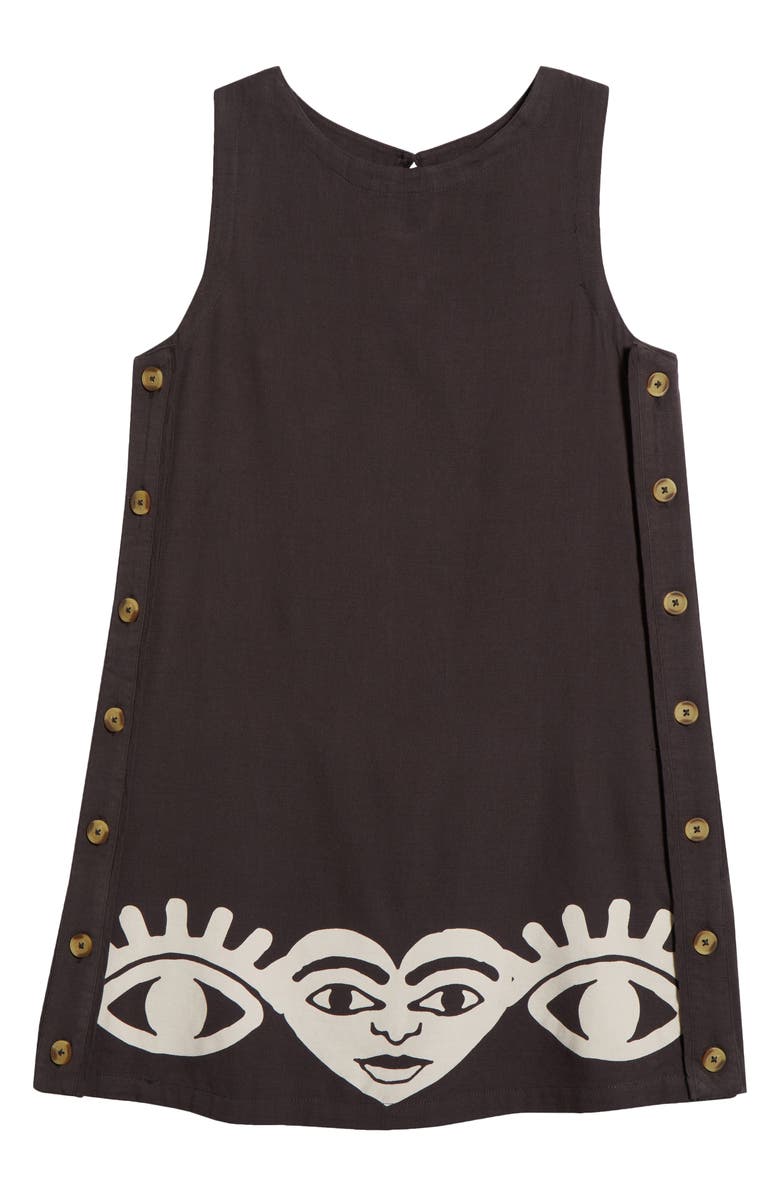 Billabong x Mami Wata Shift Minidress, Alternate, color, Off Black