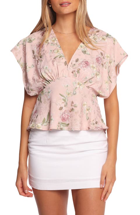 Ricki Floral Empire Waist Satin Top