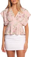 Petal & Pup Ricki Floral Empire Waist Satin Top