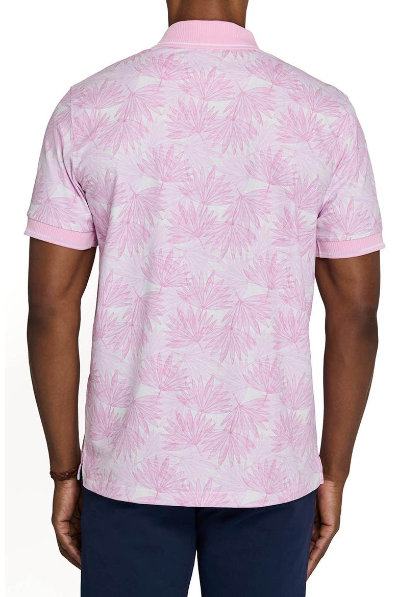 Slim Fit Leaf Polo Short Sleeve Shirt, Alternate, color, LT. PINK