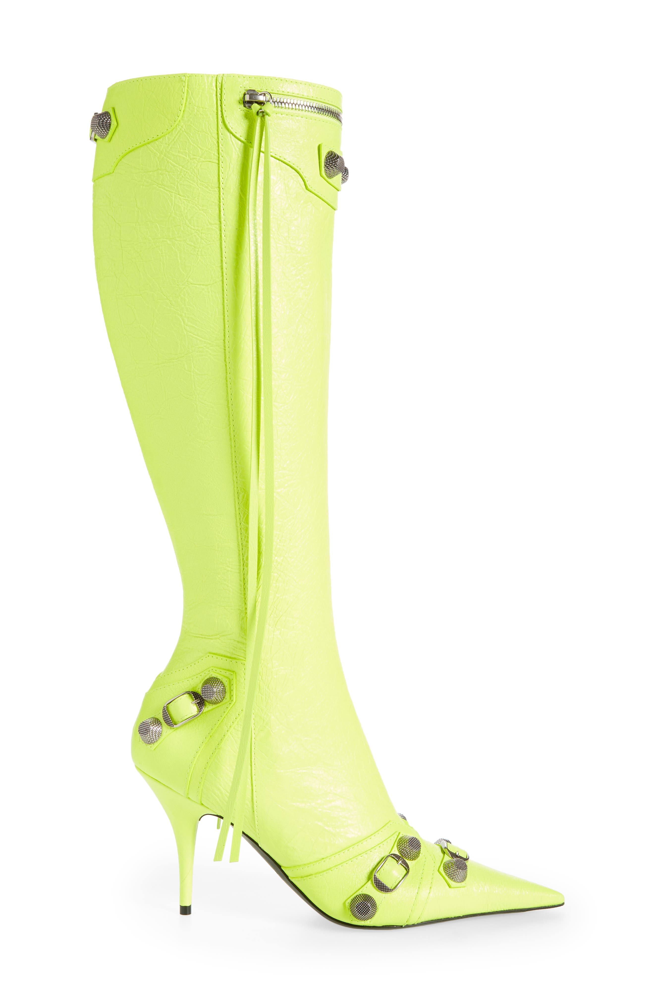 Cagole Knee High Boot, Alternate, color, FLUO YELLOW/ AGE NIKEL