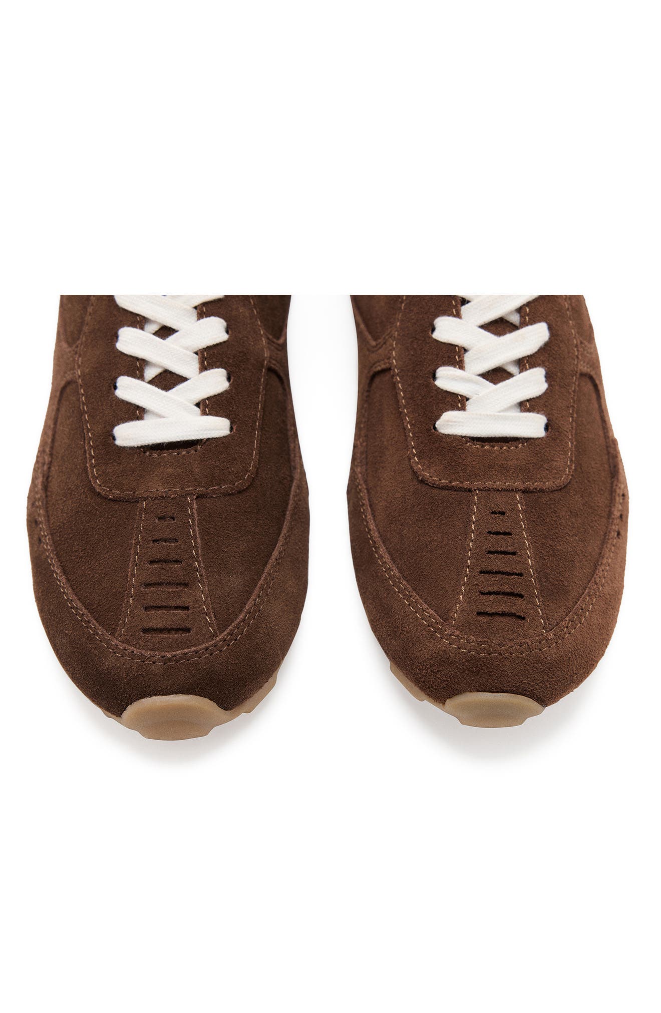 Contrast Leather Sneaker, Alternate, color, CHOCOLATE