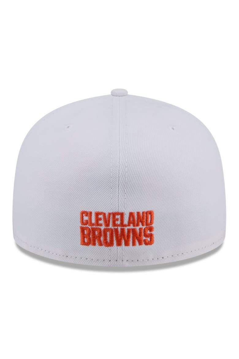Men's New Era  White Cleveland Browns Omaha 59FIFTY Fitted Hat, Alternate, color, White