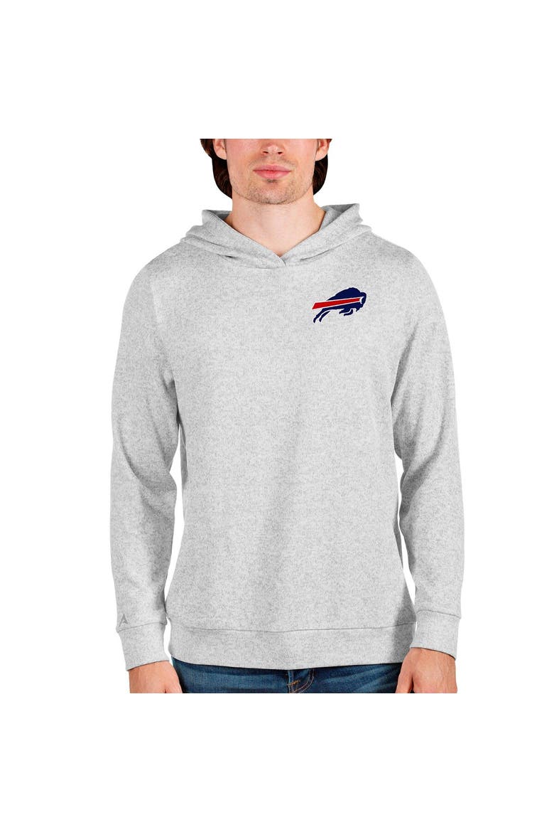 Men's Antigua Heathered Gray Buffalo Bills Absolute Pullover Hoodie, Main, color, Heather Gray