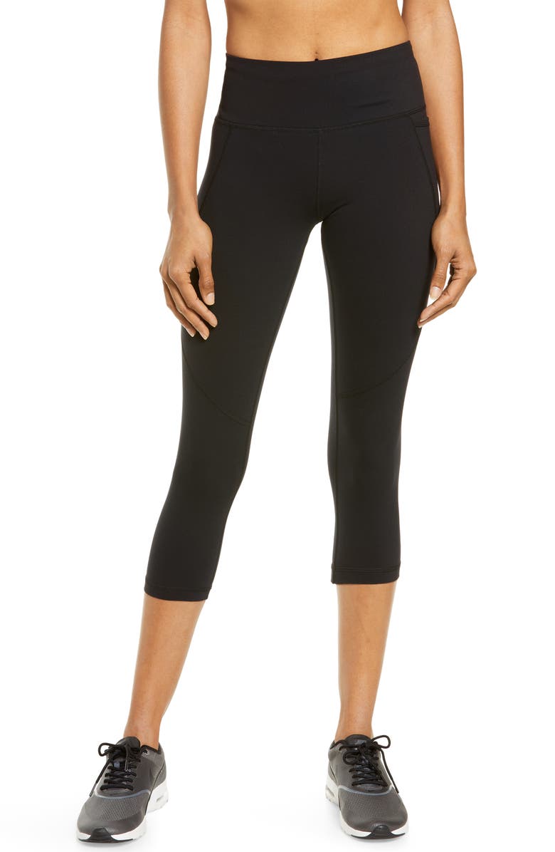 Sweaty Betty Power Workout Crop Pocket Leggings, Main, color, Black