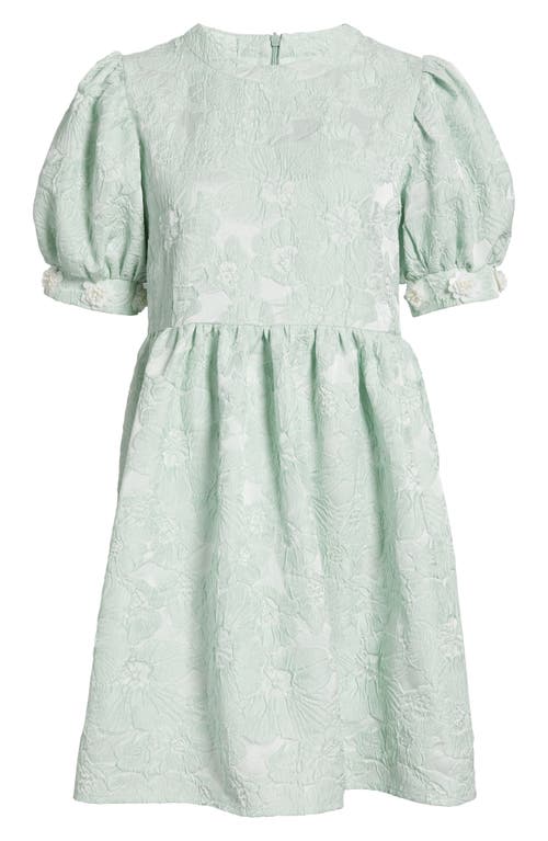 Sister Jane Plume Jacquard Minidress In Green