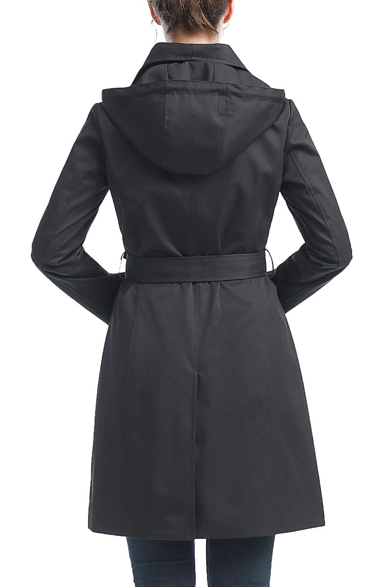 Kimi & Kai Elsa  Hooded Trench Coat, Alternate, color, Black