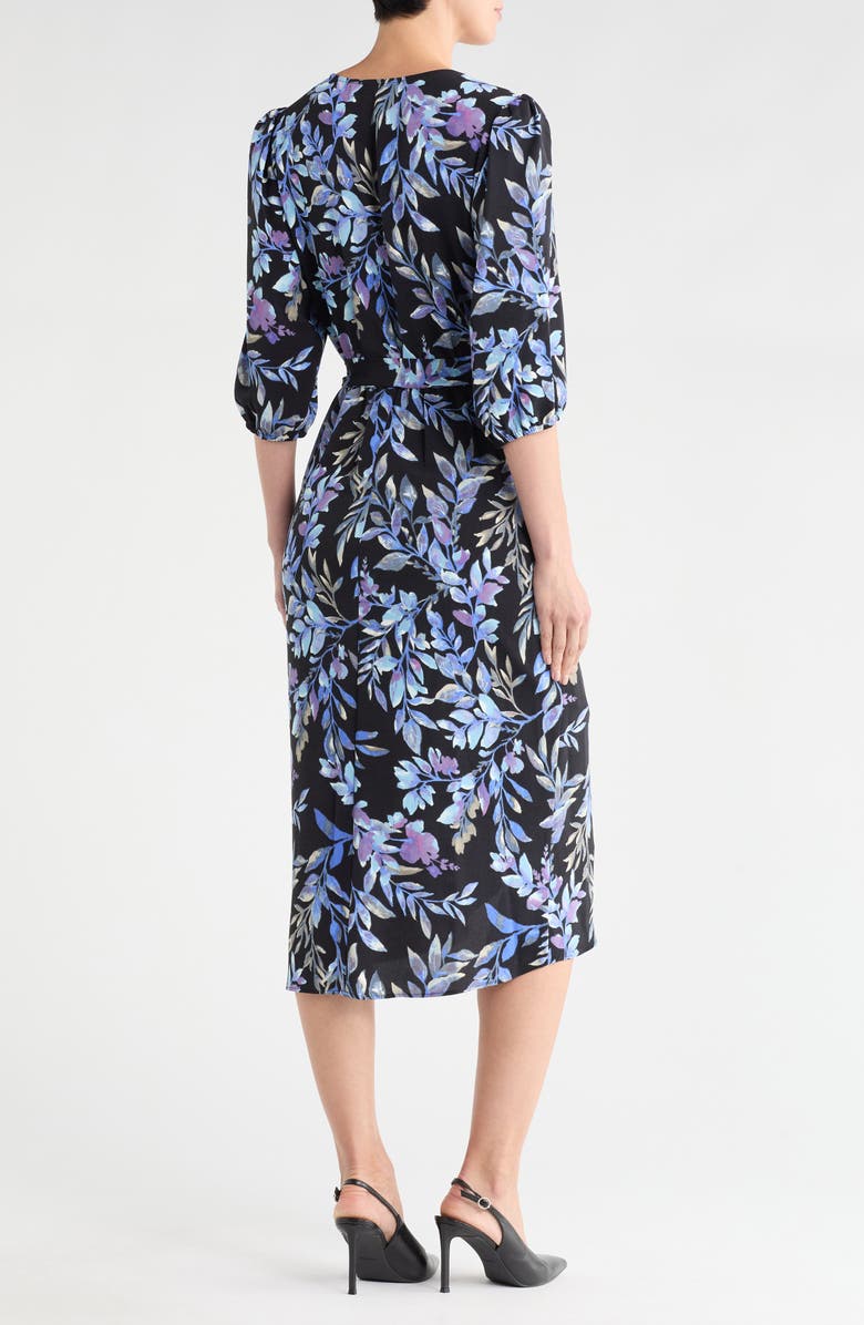Connected Apparel Midi Wrap Dress, Alternate, color, Periwinkle