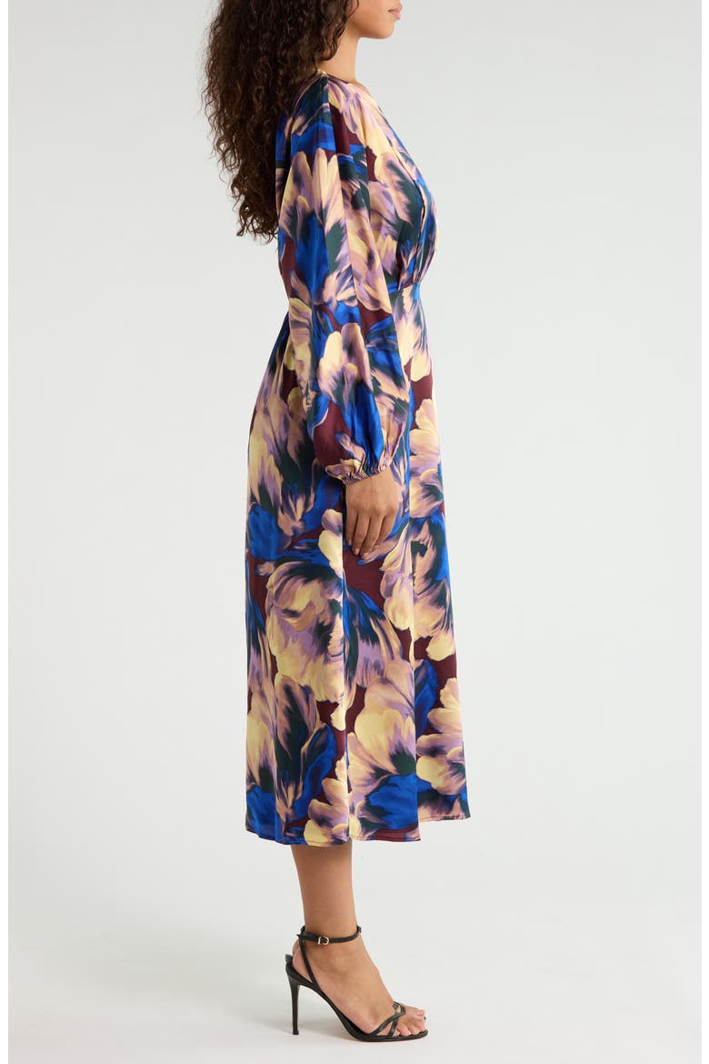 Charline Floral Dolman Long Sleeve Dress, Alternate, color, BURGUNDY-MULTI