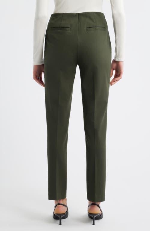 Liverpool Los Angeles Pintuck Pleat Front Slim Leg Pants In Brown