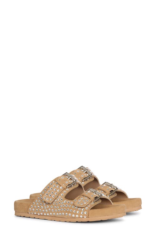 Saint G Riena Embellished Slide Sandal In Beige