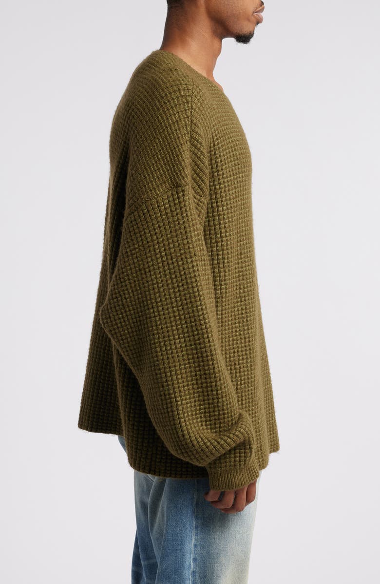 Fear of God Essentials Gender Inclusive Heavy Waffle Knit Crewneck Sweater, Alternate, color,