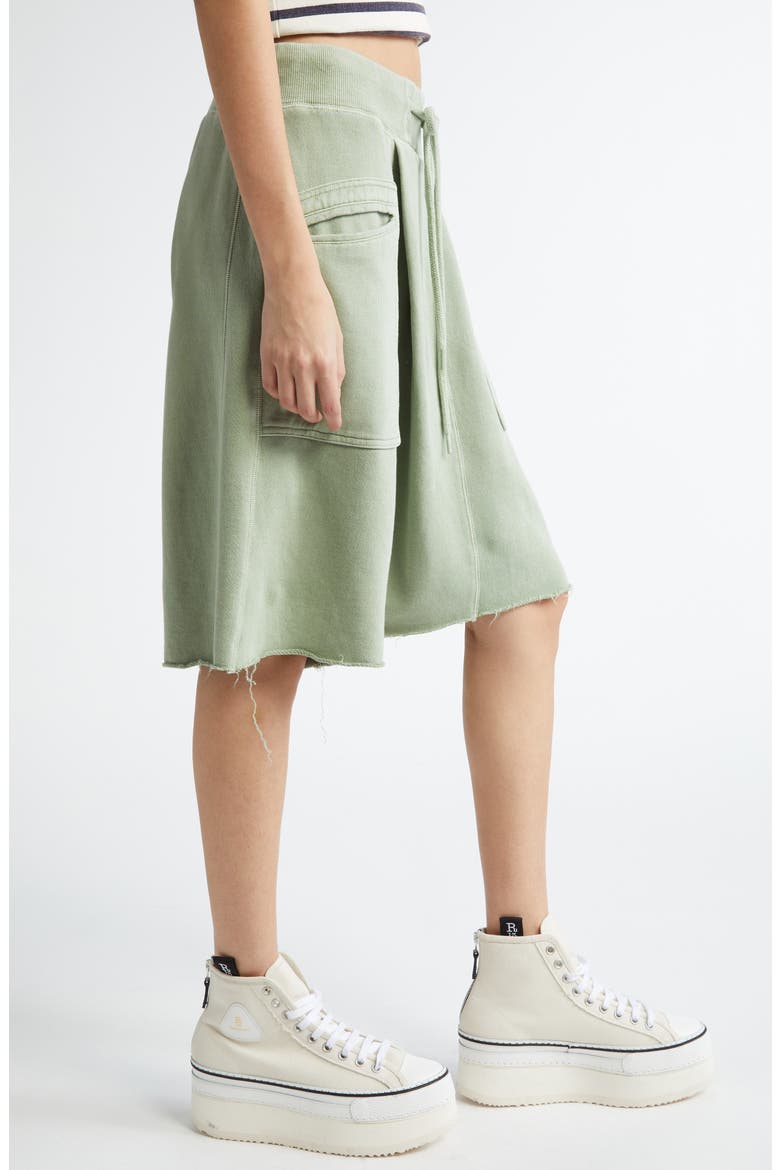 Crossover Sweat Shorts, Alternate, color, LIGHT OLIVE