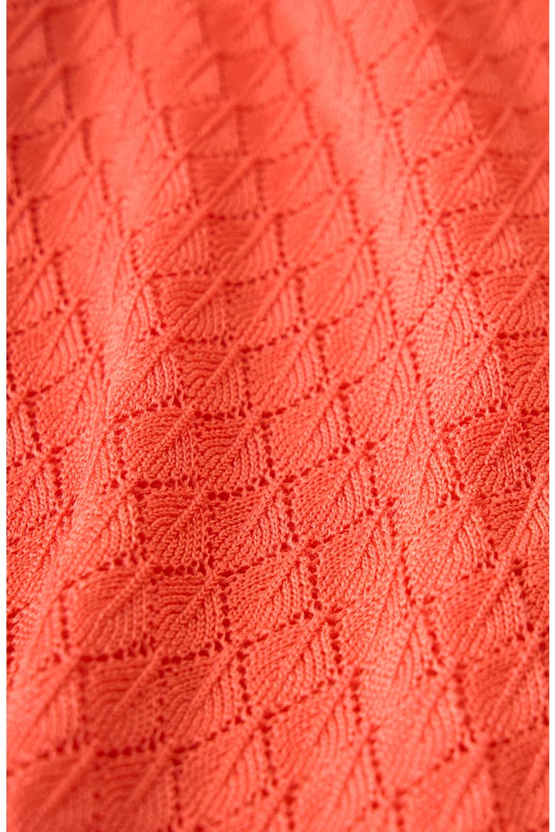 Clara Diamond Knit Polo, Alternate, color, TOMATO ORANGE