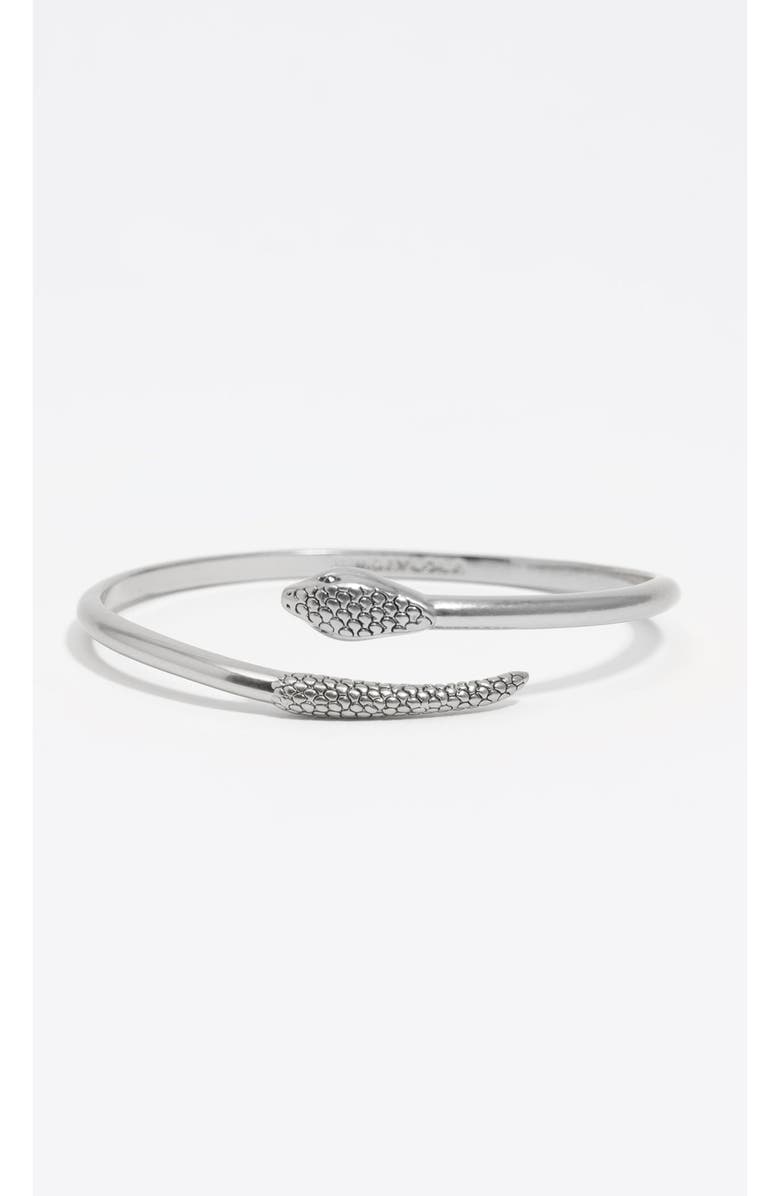 Bimba y Lola Aged Silver Rigid Textured Snake Bracelet, Alternate, color, 